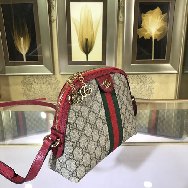 Gucci經典款女包 499621 古馳GG Supreme Ophidia系列 GG肩背包 Gucci小號貝殼包  gqy1871